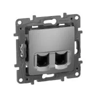 Розетка Legrand 2ХRJ45 5е UTP АЛЮ ETIKA
