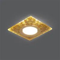 Светильник Gauss Backlight BL077 квадрат, золото/кристалл/золото, GU5.3, LED 2700K 1/40