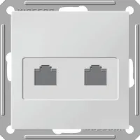 RSI-251ТТ-2-86 Розетка телефонная 2-ая с/у RJ11 б/рамки сл.кость W59 (10)