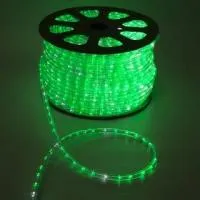 LED шнур 13 мм, круглый, 100 м, чейзинг, 3W-LED/м-36-220V. в компл. набор д/подкл. ЗЕЛЕНЫЙ