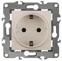 12-2101-02 ЭРА Розетка 2P+E Schuko, 16A-250В, IP20, Эра12, слоновая кость