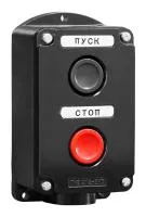 Пост кнопочный ПКЕ 212-2, черн.+красн. цилиндр, IP40