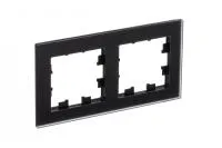 ATN331002 ATLASDESIGN NATURE 2-постовая РАМКА, МАТОВОЕ СТЕКЛО ЧЕРНЫЙ