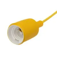 Патрон E27 силиконовый со шнуром 1 м желтый REXANT