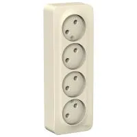 Розетка Schneider Electric BLANCA 4х-мест. О/У 16А/250В МОЛОЧНЫЙ
