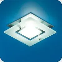 Светильник Quartz 51 3 12 с накладным стеклом, квадратный, матовый хром, MR 16