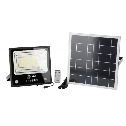 ЭРА Прожектор светодиодный уличный на солн. бат. 150W, 1500 lm, 5000K, с датч. движения, ПДУ, IP65
