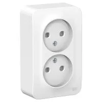 Розетка Schneider Electric BLANCA 2х-мест. О/У со шторками 16А/250В БЕЛЫЙ