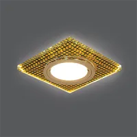 Светильник Gauss Backlight BL075 квадрат, кристалл/черный/золото, GU5.3, LED 2700K 1/40