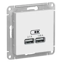 ATN000133 Розетка  USB, 5В, 1 порт x 2,1 А, 2 порта х 1,05 А, механизм, БЕЛЫЙ