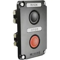 Пост кнопочный ПКЕ 112-2, черн.+красн. цилиндр, IP40