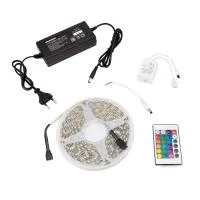 Комплект светодиодной ленты 5 м с блоком питания и RGB контроллером IP65, свечение RGB REXANT