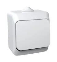 Переключатель 1-клавишный IP44, наружный сх.6  бел. ЭТЮД