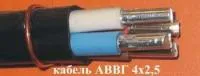 Кабель силовой АВВГ 4*2,5 с алюминиевыми жилами в ПВХ изоляции с ПВХ оболочкой, на напряжение 0,66кВ
