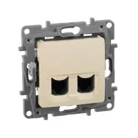 672355 Legrand Etika Слоновая кость Розетка компьютерная 2-ая RJ45, категория 5е UTP (10)