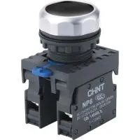 Кнопка упр. NP8-30BN/2 без подсветки, самовозв., черная, 3НО, IP65
