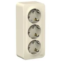 Розетка Schneider Electric BLANCA 3х-мест. с заземлением О/У 16А/250В МОЛОЧНЫЙ (5)