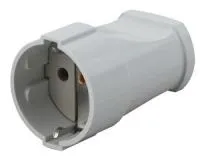 Кабельная розетка ЭРА Rx2-W Rx2 с/з прямая 16A белая