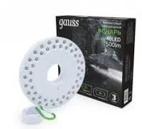 Фонарь кемпинговый Gauss модель GFL004 48LED 500lm 3xAA белый магнит и карабин LED 1/12/72