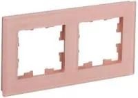 BRITE Рамка 2-мест. РУ-2-2-БрП стекло персиковый матовый IEK