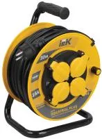 Катушка УК30 с термозащитой 4 места 2Р+PЕ/30м 3х1,5мм2 IP44 Industrial plus IEK