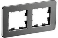 BRITE Рамка 2-мест. РУ-2-1-Бр металл титан RE IEK