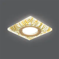 Светильник Gauss Backlight BL074 квадрат, золотой узор/золото, GU5.3, LED 2700K 1/40