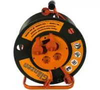 Удлинитель силовой на катушке GLANZEN 4 гн. ПВС 3х1,5 IP44 арт. ЕВ-50-007