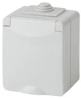 Розетка 2P+E IP65 шторки 16A-250В открытой установки серый 11-2602-03 ЭРА