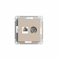 ATN001289 Розетка двойная TV + компьютерная RJ45, кат. 5е, механизм, ПЕСОЧНЫЙ (5)