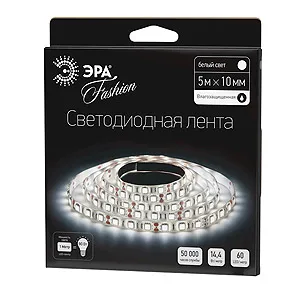 Лента светодиодная ЭРА LS5050-14,4-60-12-6500K-IP65-1 year-5m