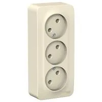 Розетка Schneider Electric BLANCA 3х-мест. О/У 16А/250В МОЛОЧНЫЙ